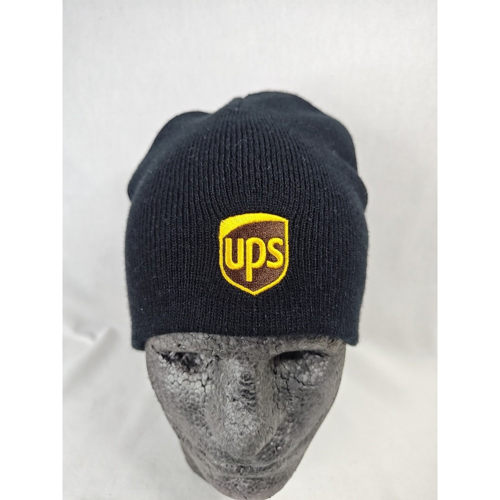 United Parcel Service Black Beanie UPS Embroidered Logo Winter Hat Cap Work